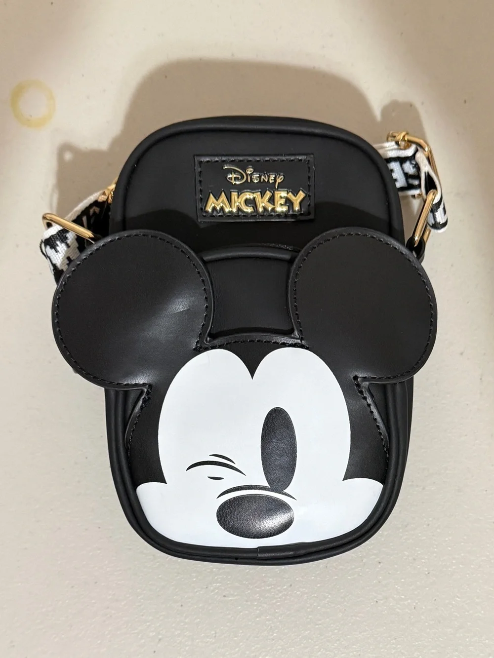 Disney Black Mickey Crossbody Bag with White Face Detail